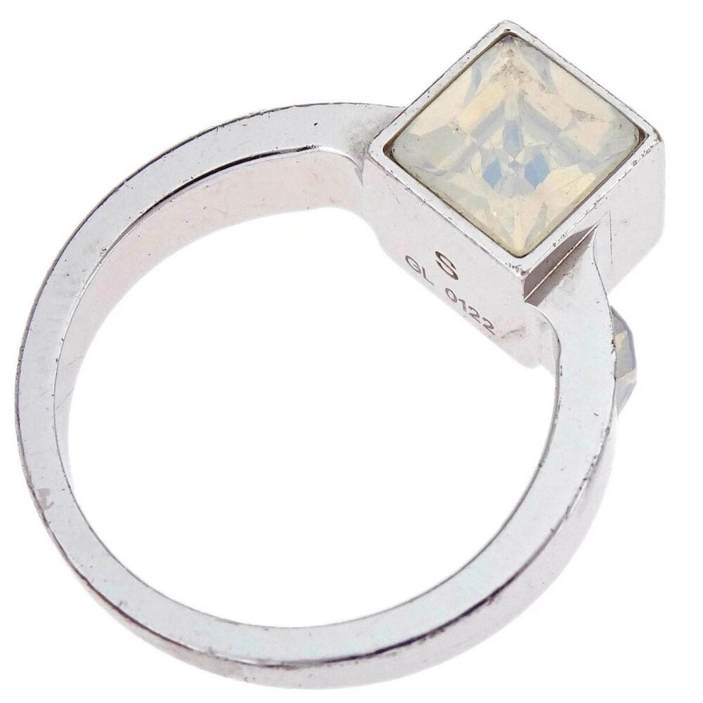 Louis Vuitton Burg Gamble Ring Rhinestone Silver #S #46 #6 GL0122 XX05775 - Picture 2 of 4